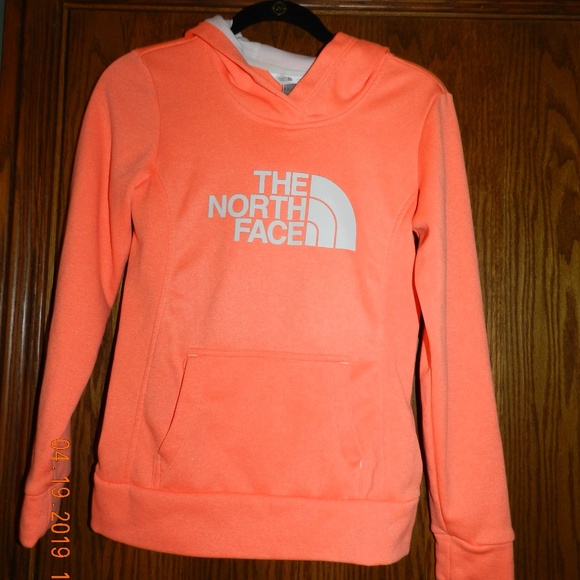 the north face hoodie orange
